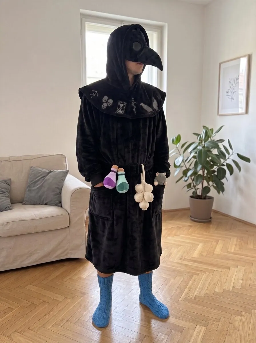 CozyRelic Plague Doctor robe worn standing